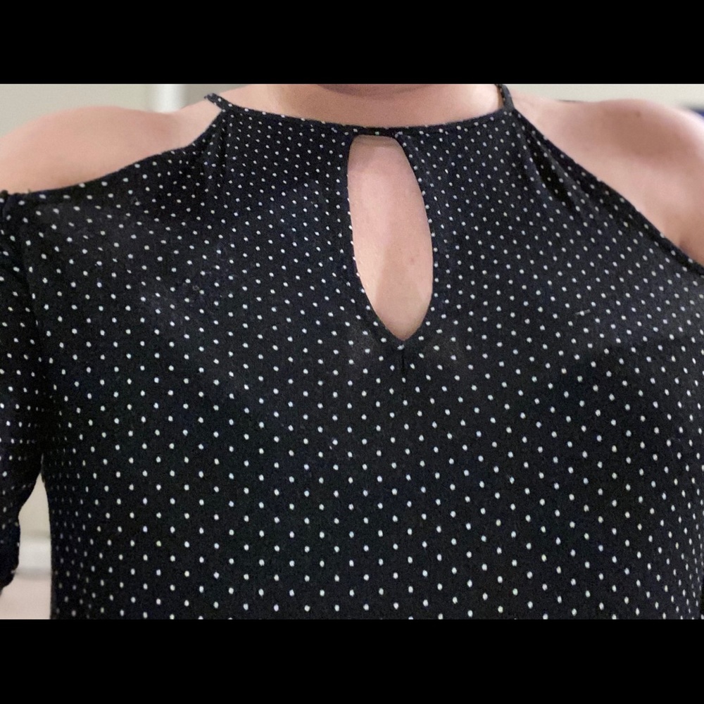 Black cold shoulder top